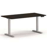 Mod Height Adjustable Desk Bundle, 60" X 30" X 27.5" To 46.75", Java Oak/silver, Ships In 7-10 Business Days