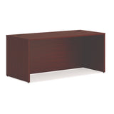 Mod L-station Double Pedestal Desk Bundle, 66" X 72" X 29", Traditional Mahogany, Ships In 7-10 Business Days