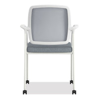Nucleus Series Recharge Guest Chair, Supports Up To 300 Lb, 24.81" X 23.5" X 36.38", Basalt Seat, Fog Back, White Base