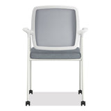 Nucleus Series Recharge Guest Chair, Supports Up To 300 Lb, 24.81" X 23.5" X 36.38", Basalt Seat, Fog Back, White Base