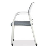 Nucleus Series Recharge Guest Chair, Supports Up To 300 Lb, 24.81" X 23.5" X 36.38", Basalt Seat, Fog Back, White Base