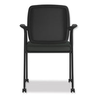 Nucleus Series Recharge Guest Chair, Supports Up To 300 Lb, 24.81" X 23.5" X 36.38", Iron Ore Seat, Black Back, Black Base