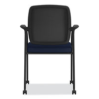 Nucleus Series Recharge Guest Chair, Supports Up To 300 Lb, 24.81" X 23.5" X 36.38", Navy Seat, Black Back, Black Base