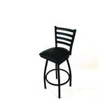 Boggs Series Barstool, Supports Up To 300 Lb, 30.5" Seat Height, Black Seat, Black Back, Black Base