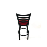 Boggs Series Barstool, Supports Up To 300 Lb, 30.5" Seat Height, Burgundy Seat, Black Back, Black Base