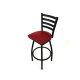 Boggs Series Barstool, Supports Up To 300 Lb, 30.5" Seat Height, Burgundy Seat, Black Back, Black Base