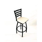 Boggs Series Barstool, Supports Up To 300 Lb, 30.5" Seat Height, Cream Seat, Black Back, Black Base