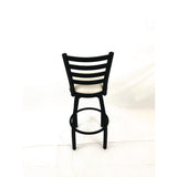 Boggs Series Barstool, Supports Up To 300 Lb, 30.5" Seat Height, Cream Seat, Black Back, Black Base