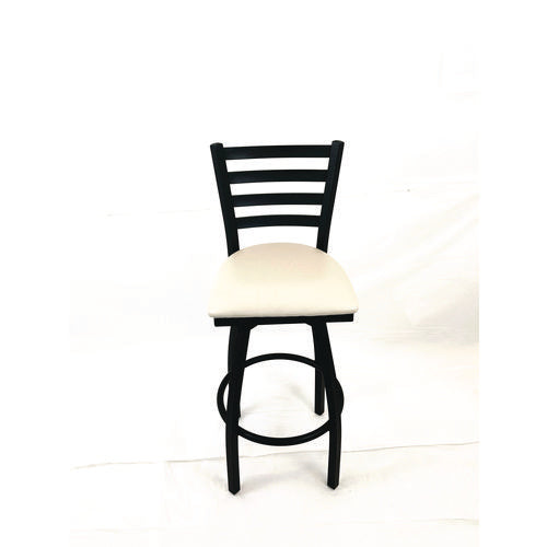 Boggs Series Barstool, Supports Up To 300 Lb, 30.5" Seat Height, Cream Seat, Black Back, Black Base