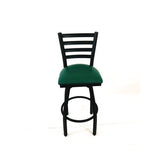 Boggs Series Barstool, Supports Up To 300 Lb, 30.5" Seat Height, Green Seat, Black Back, Black Base