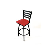 Boggs Series Barstool, Supports Up To 300 Lb, 30.5" Seat Height, Red Seat, Black Back, Black Base