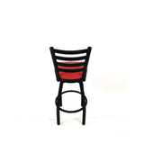 Boggs Series Barstool, Supports Up To 300 Lb, 30.5" Seat Height, Red Seat, Black Back, Black Base