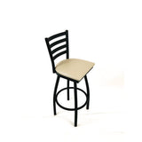 Boggs Series Barstool, Supports Up To 300 Lb, 30.5" Seat Height, Taupe Seat, Black Back, Black Base