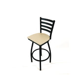 Boggs Series Barstool, Supports Up To 300 Lb, 30.5" Seat Height, Taupe Seat, Black Back, Black Base