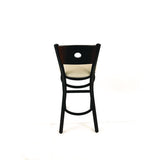 Circle Series Barstool, Supports Up To 300 Lb, 28.5" Seat Height, Taupe Seat, Dark Walnut Back, Black Base