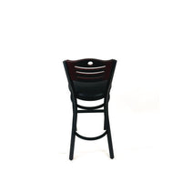 Eagle Series Barstool, Supports Up To 300 Lb, 28.5" Seat Height, Black Seat, Dark Mahogany Back, Black Base