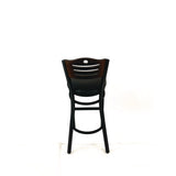 Eagle Series Barstool, Supports Up To 300 Lb, 28.5" Seat Height, Black Seat, Dark Walnut Back, Black Base