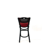 Eagle Series Barstool, Supports Up To 300 Lb, 28.5" Seat Height, Burgundy Seat, Dark Mahogany Back, Black Base