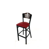 Eagle Series Barstool, Supports Up To 300 Lb, 28.5" Seat Height, Burgundy Seat, Dark Walnut Back, Black Base