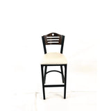 Eagle Series Barstool, Supports Up To 300 Lb, 28.5" Seat Height, Cream Seat, Dark Walnut Back, Black Base