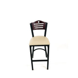 Eagle Series Barstool, Supports Up To 300 Lb, 28.5" Seat Height, Taupe Seat, Dark Mahogany Back, Black Base