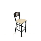 Eagle Series Barstool, Supports Up To 300 Lb, 28.5" Seat Height, Taupe Seat, Dark Walnut Back, Black Base