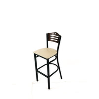 Eagle Series Barstool, Supports Up To 300 Lb, 28.5" Seat Height, Taupe Seat, Dark Walnut Back, Black Base