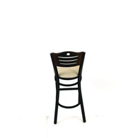 Eagle Series Barstool, Supports Up To 300 Lb, 28.5" Seat Height, Taupe Seat, Dark Walnut Back, Black Base