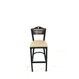 Eagle Series Barstool, Supports Up To 300 Lb, 28.5" Seat Height, Taupe Seat, Dark Walnut Back, Black Base