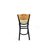 Eagle Series Barstool, Supports Up To 300 Lb, 28.5" Seat Height, Taupe Seat, Natural Back, Black Base