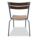 Elcano Series Side Chair, Outdoor-seating, Supports Up To 300 Lb, 20" Seat Height, Brown/silver Seat, Brown Back, Silver Base