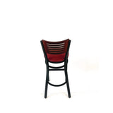 Jones River Series Barstool, Supports Up To 300 Lb, 28.5" Seat Height, Burgundy Seat, Dark Mahogany Back, Black Base