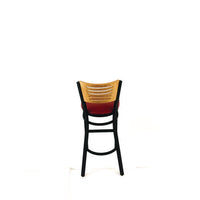 Jones River Series Barstool, Supports Up To 300 Lb, 28.5" Seat Height, Burgundy Seat, Natural Back, Black Base