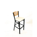 Jones River Series Barstool, Supports Up To 300 Lb, 28.5" Seat Height, Cream Seat, Natural Back, Black Base