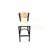 Jones River Series Barstool, Supports Up To 300 Lb, 28.5" Seat Height, Cream Seat, Natural Back, Black Base