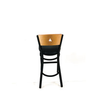 Liberty Series Barstool, Supports Up To 300 Lb, 28.5" Seat Height, Black Seat, Natural Back, Black Base