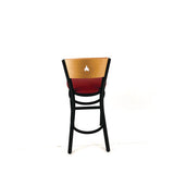 Liberty Series Barstool, Supports Up To 300 Lb, 28.5" Seat Height, Burgundy Seat, Natural Back, Black Base