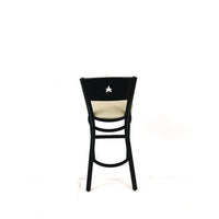 Liberty Series Barstool, Supports Up To 300 Lb, 28.5" Seat Height, Taupe Seat, Dark Mahogany Back, Black Base