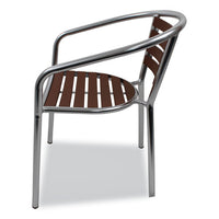 Pinzon Series Chairs, Support Up To 300 Lb, 18" Seat Height, Tan/silver Seat, Tan/silver Back, Silver Base