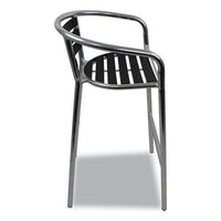 Pinzon Series Barstools, Supports Up To 300 Lb, 31" Seat Height, Black/silver Seat, Black/silver Back; Silver Base