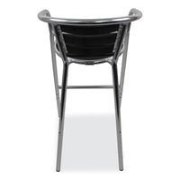 Pinzon Series Barstools, Supports Up To 300 Lb, 31" Seat Height, Black/silver Seat, Black/silver Back; Silver Base