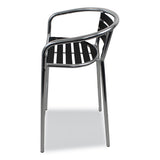 Pinzon Series Barstools, Supports Up To 300 Lb, 31" Seat Height, Black/silver Seat, Black/silver Back; Silver Base