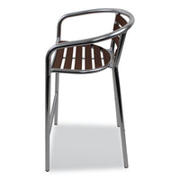 Pinzon Series Barstools, Supports Up To 300 Lb, 31" Seat Height, Tan/silver Seat, Tan/silver Back, Silver Base