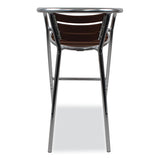 Pinzon Series Barstools, Supports Up To 300 Lb, 31" Seat Height, Tan/silver Seat, Tan/silver Back, Silver Base