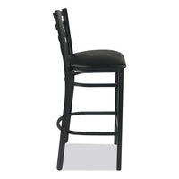 White Horse Series Barstools, Supports Up To 300 Lb, 29.5" Seat Height, Black Seat/back, Black Frame