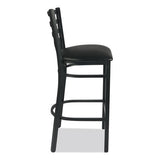 White Horse Series Barstools, Supports Up To 300 Lb, 29.5" Seat Height, Black Seat/back, Black Frame