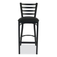 White Horse Series Barstools, Supports Up To 300 Lb, 29.5" Seat Height, Black Seat/back, Black Frame
