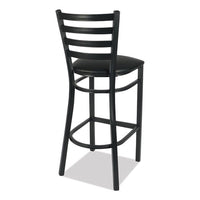 White Horse Series Barstools, Supports Up To 300 Lb, 29.5" Seat Height, Black Seat/back, Black Frame