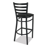 White Horse Series Barstools, Supports Up To 300 Lb, 29.5" Seat Height, Black Seat/back, Black Frame