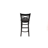 X Series Barstool, Supports Up To 300 Lb, 29.5" Seat Height, Black Seat, Black Back, Black Base